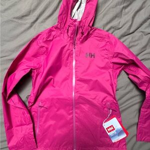 Helly Hansen Bright Fuchsia Hooded Rain Jacket LOKE TERRA